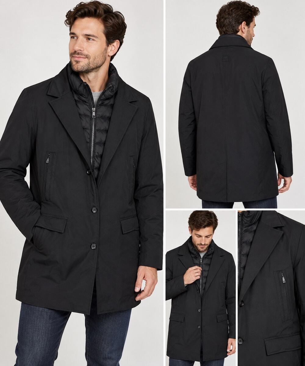 NWT Hunter Aldgate Men’s Size Medium Black Water Repellent 2-in-1 Insulated Coat